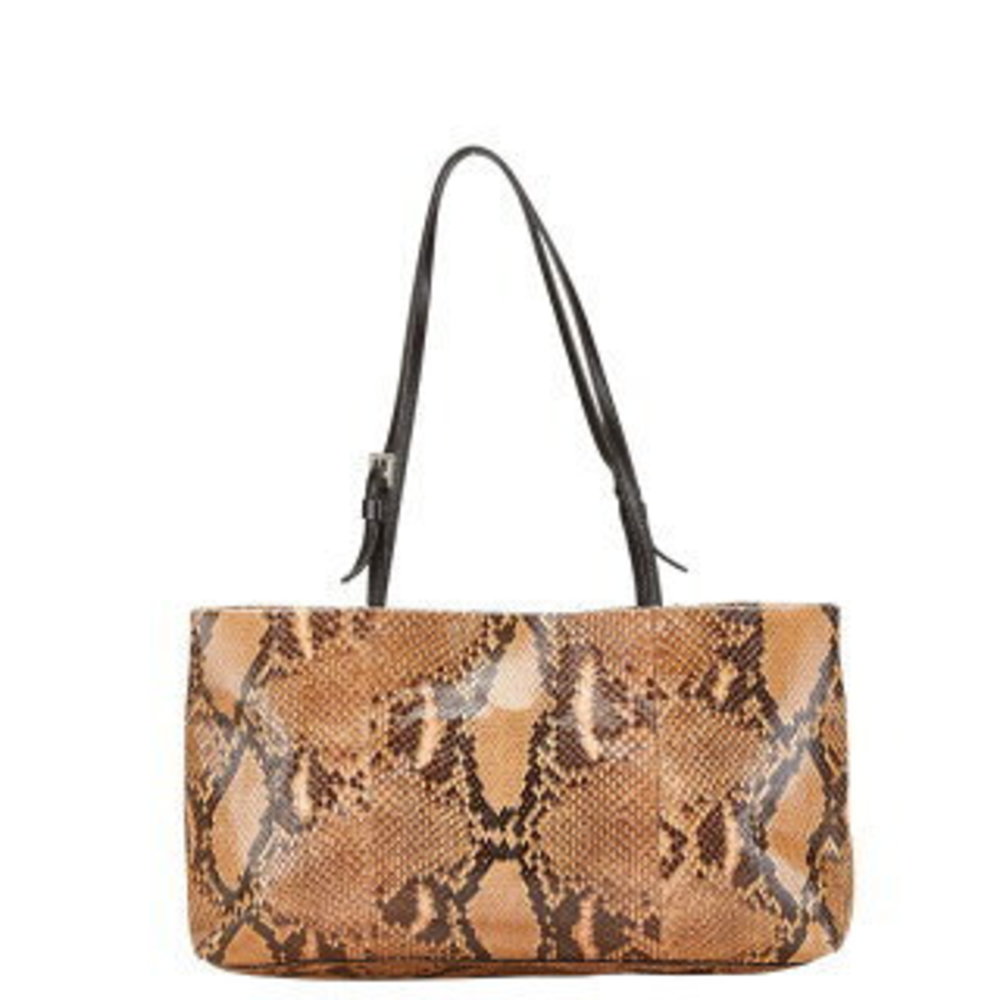Prada Python Handbag Brown Leather - image 1